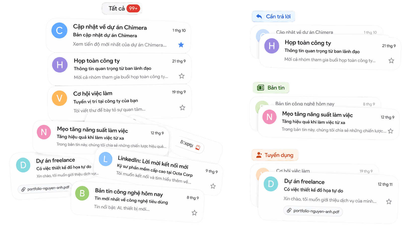 Tính năng tự động phân loại